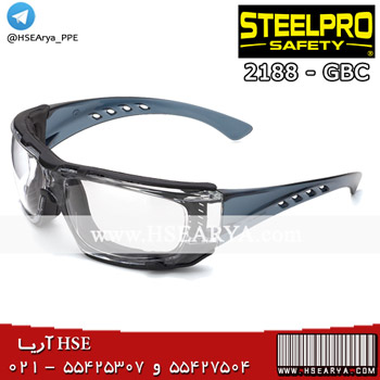 عینک ایمنی فوم دار بی رنگ Steelpro Safety - BARIO