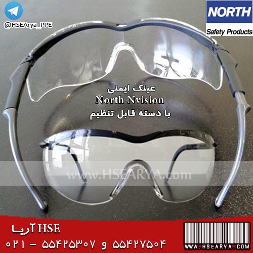 عینک ایمنی شیشه روشن بغل دار مدل North Safety - Envision