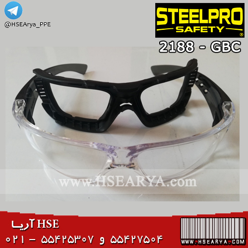 عینک ایمنی فوم دار بی رنگ Steelpro Safety - BARIO